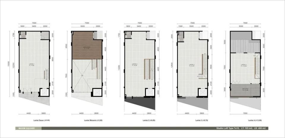 Maxim Square Tipe Studio Loft 7x15 at Paramount Land Gading Serpong
